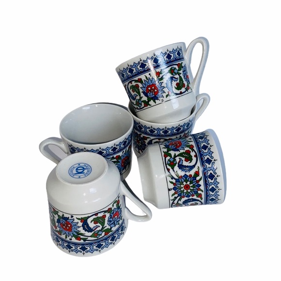 NWOT 5 Kutahya Porcelain Topkapi Coffee Cups - Picture 2 of 8